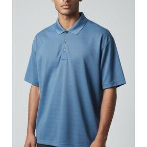 PGA Tour Airflux Mens XL Polo Shirt Blue Short Sleeve Golf Shirt Lightweight Bre